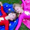 Superhero Star Leotard Cape Set, Pink - Costumes - 3