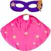 Superhero Star Leotard Cape Set, Pink - Costumes - 5