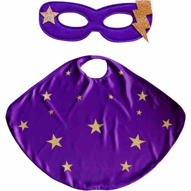 Superhero Star Leotard Cape Set, Purple Mix - Costumes - 5