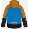 Storm Print Color-Block Hooded 2-Piece Technical Snowsuit, Blue & Mustard - Snowsuits - 5