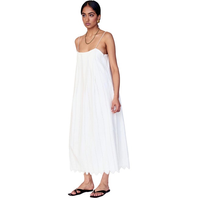 Women's Zuma Spaghetti Strap Side-Zip Ankle Length Dress, White Vine Eyelet - Dresses - 2