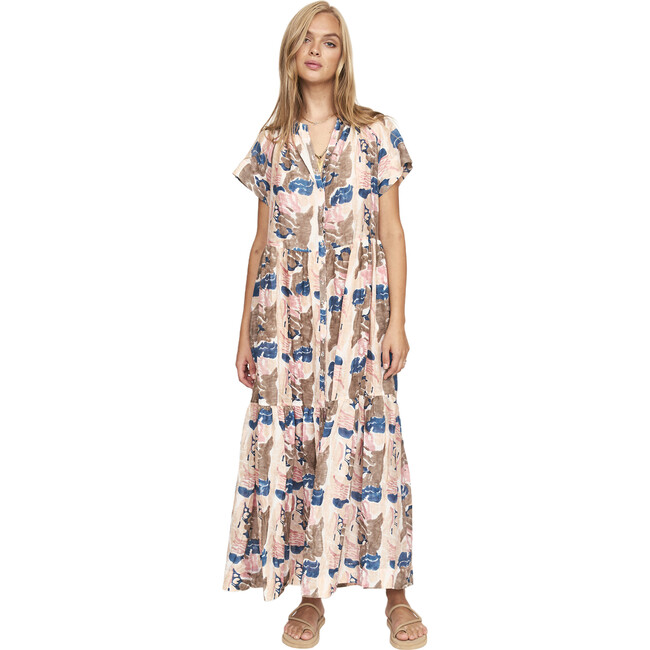 Women's Vienna Short Raglan Sleeve Tiered Maxi Dress, Reef In Shortcake