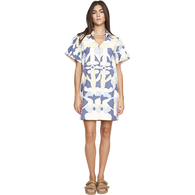 Women's Kiawah Embroidered Short Sleeve Shirt Dress, Marsh