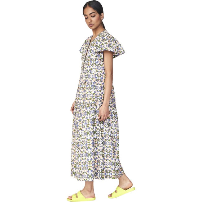 Women's Beacon Hill Notch Neck Short Gathered Sleeve Dress, Taffy - Dresses - 3