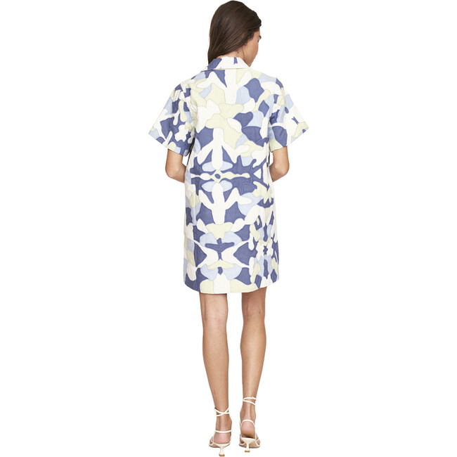 Women's Kiawah Embroidered Short Sleeve Shirt Dress, Marsh - Dresses - 2