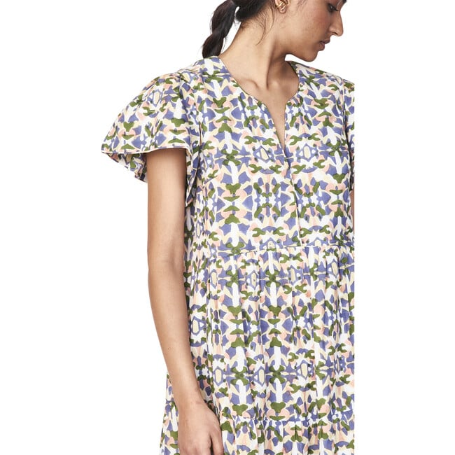 Women's Beacon Hill Notch Neck Short Gathered Sleeve Dress, Taffy - Dresses - 5