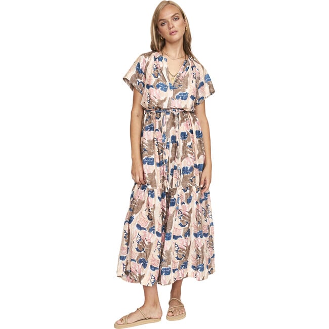 Women's Vienna Short Raglan Sleeve Tiered Maxi Dress, Reef In Shortcake - Dresses - 6