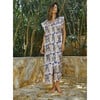 Women's Pueblo V-Neck Button Front Ankle Length Caftan, Reef In Shortcake - Dresses - 6