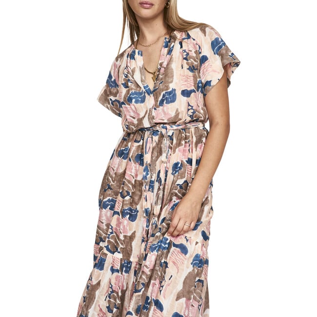 Women's Vienna Short Raglan Sleeve Tiered Maxi Dress, Reef In Shortcake - Dresses - 7