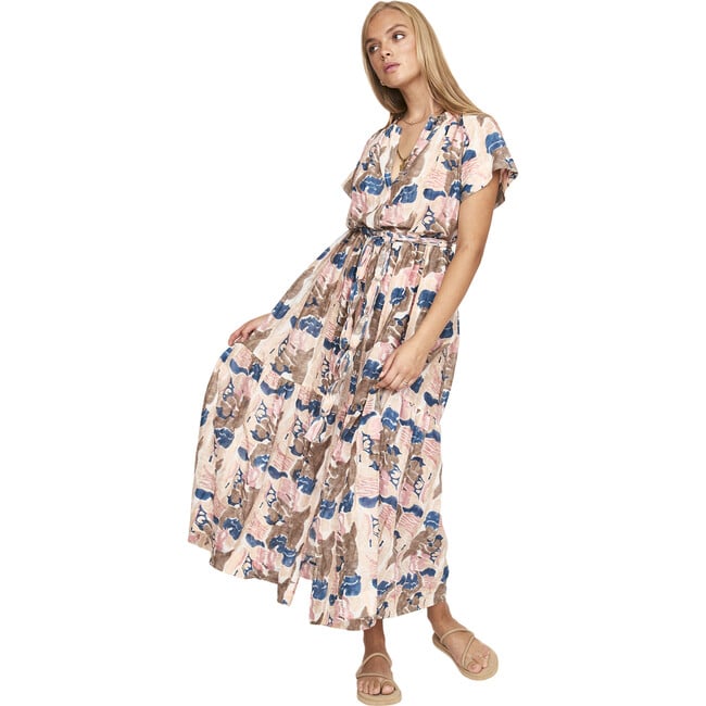 Women's Vienna Short Raglan Sleeve Tiered Maxi Dress, Reef In Shortcake - Dresses - 8