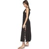 Women's Barcelona Plunge Neck Back Zipper A-Line Dress, Black - Dresses - 3