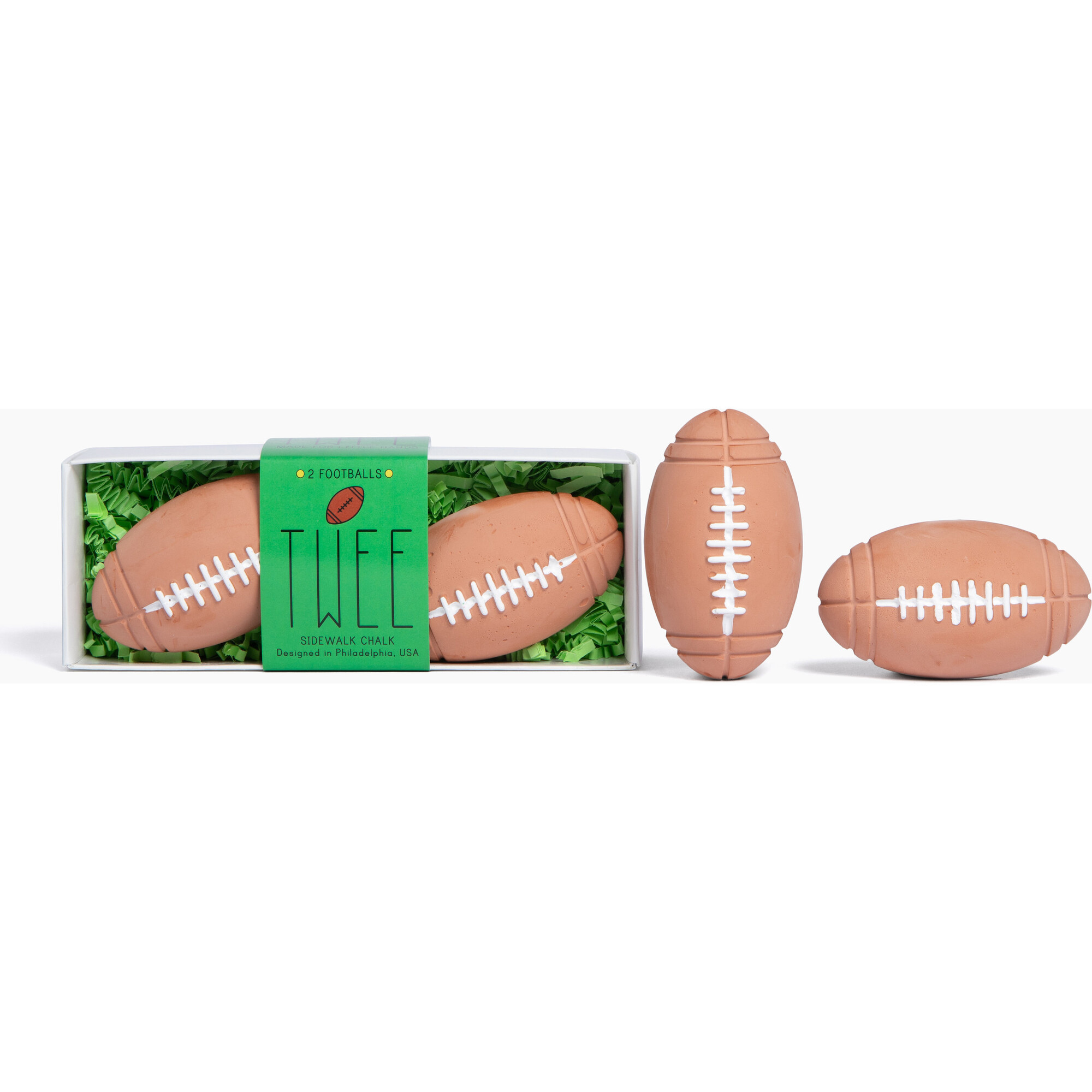 2 Footballs Handmade Sidewalk Chalk - Arts & Crafts - 1