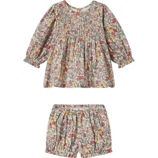 Charlotte Bishop Sleeve Pin-Tuck Top & Bloomer Baby Set, Meadow