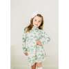 Autumn Toile Turtleneck Long Sleeve Dress, Green & White - Dresses - 3