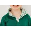 Autumn Toile Motif Collar Long Sleeve Button Pullover, Green - Sweaters - 3