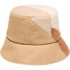 Women's Yuki Logo Plate Patchwork Bucket Hat, Cream. Beige & Camel - Hats - 2