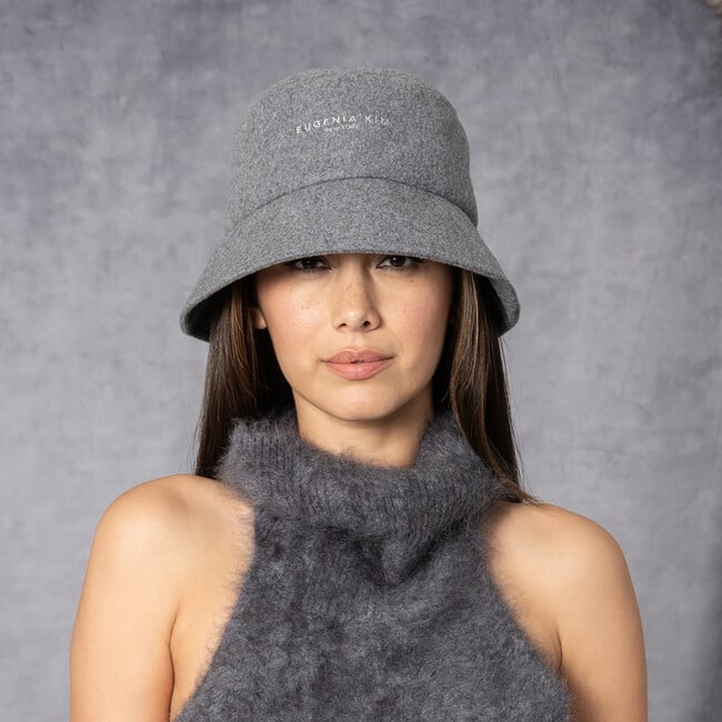 Women's Yuki Embroidered Logo Bucket Hat, Grey - Hats - 4