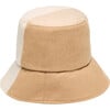 Women's Yuki Logo Plate Patchwork Bucket Hat, Cream. Beige & Camel - Hats - 3