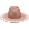 Women's Harlowe Logo Plate Gradient Wide Brim Fedora, Fawn & Ivory - Hats - 1 - thumbnail