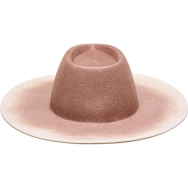 Women's Harlowe Logo Plate Gradient Wide Brim Fedora, Fawn & Ivory - Hats - 2