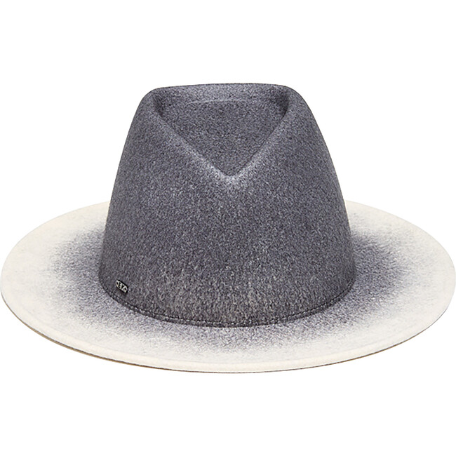 Women's Blaine Logo Plate Gradient Brim Fedora, Grey, Silver & Gunmetal