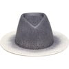 Women's Blaine Logo Plate Gradient Brim Fedora, Grey, Silver & Gunmetal - Hats - 1 - thumbnail