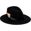 Women's Blaine Top-Dip Gradient Feather Fedora, Black & Gold - Hats - 1 - thumbnail