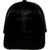 Women's Lo Embroidered Logo Sharkskin Baseball Cap, Black - Hats - 1 - thumbnail