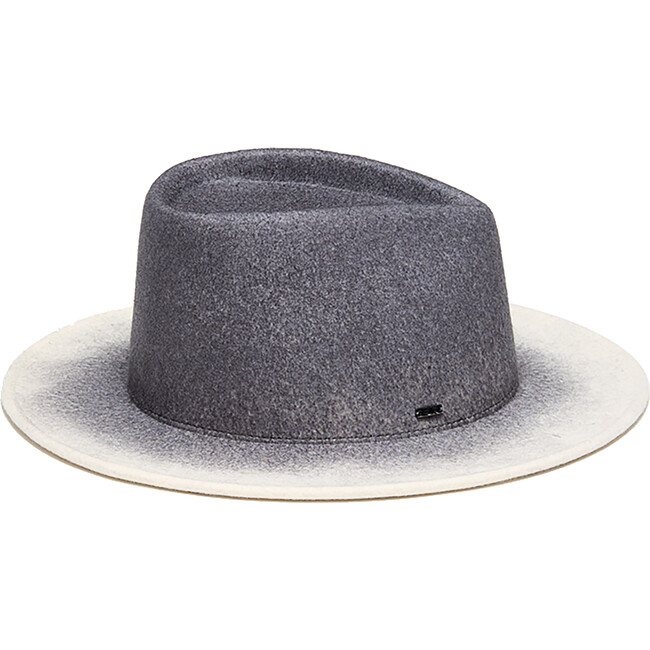 Women's Blaine Logo Plate Gradient Brim Fedora, Grey, Silver & Gunmetal - Hats - 3