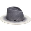 Women's Blaine Logo Plate Gradient Brim Fedora, Grey, Silver & Gunmetal - Hats - 4