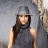 Women's Blaine Logo Plate Gradient Brim Fedora, Grey, Silver & Gunmetal - Hats - 5