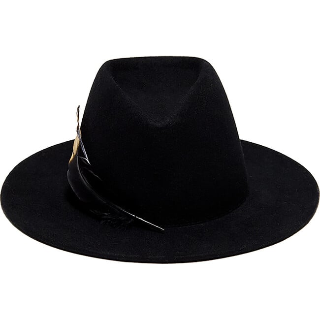 Women's Blaine Top-Dip Gradient Feather Fedora, Black & Gold - Hats - 4