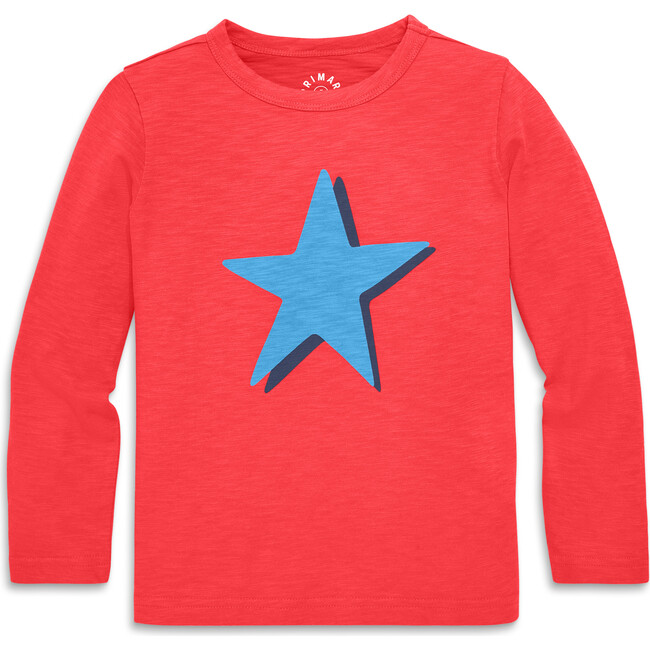 Long Sleeve Star Tee, Fruit Punch Cornflower Star