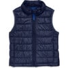 Kids Lightweight Puffer Vest, Navy - Vests - 1 - thumbnail