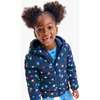 Lightweight Puffer Jacket In Rainbow Confetti Stars, Navy Confetti Stars - Jackets - 2