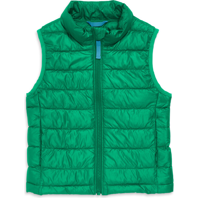 Kids Lightweight Puffer Vest, Green Bean