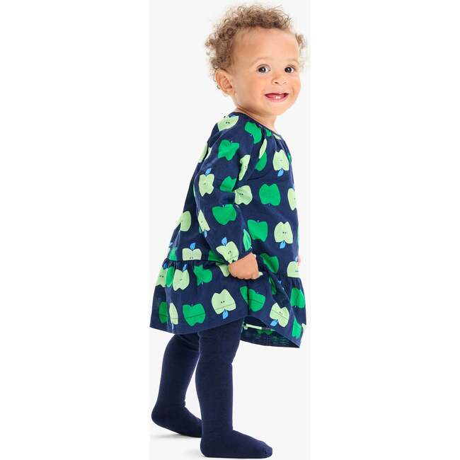 Baby Popover Dress In Apple Orchard, Navy Green Apples - Dresses - 2