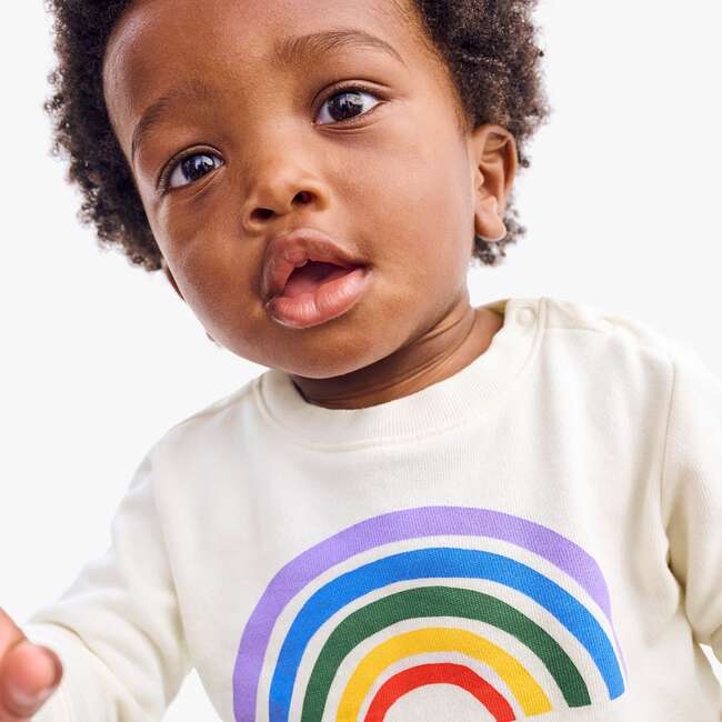 Baby Rainbow Sweatshirt, Oat Rainbow Graphic - Sweatshirts - 2