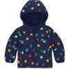 Baby Lightweight Puffer Jacket In Rainbow Confetti Stars, Navy Confetti Stars - Jackets - 1 - thumbnail