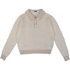 Women's Mismatch Knit Pin Stripe Trim Polo Sweater, Beige & Marl - Sweaters - 1 - thumbnail