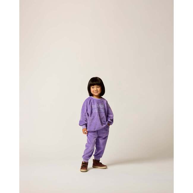 Velour Brooklyn Sweatshirt in Violet - Sweatshirts - 2