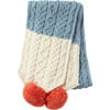 Finchley Merino Hand-Crafted Bobble Scarf, Sky Blue - Scarves - 2