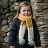 Finchley Merino Hand-Crafted Bobble Scarf, Mustard - Scarves - 2