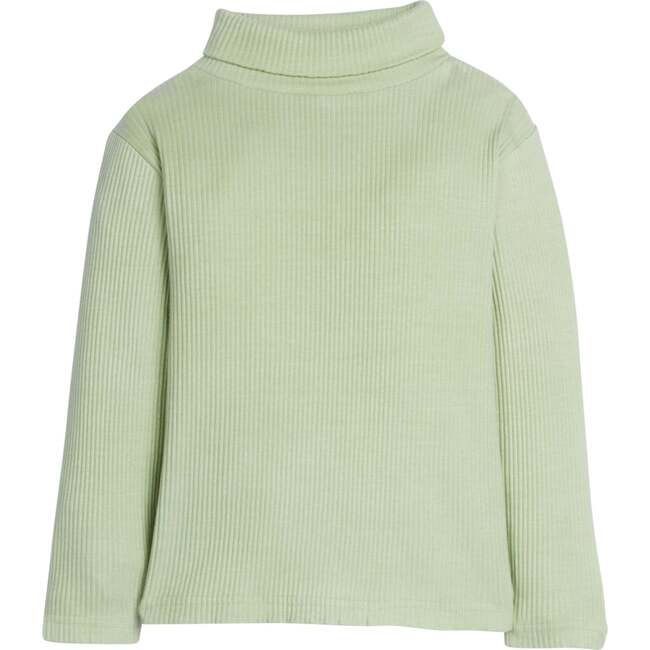 Stretchy Ribbed Long Sleeve Turtleneck Sweatshirt, Pistachio Ice Cream