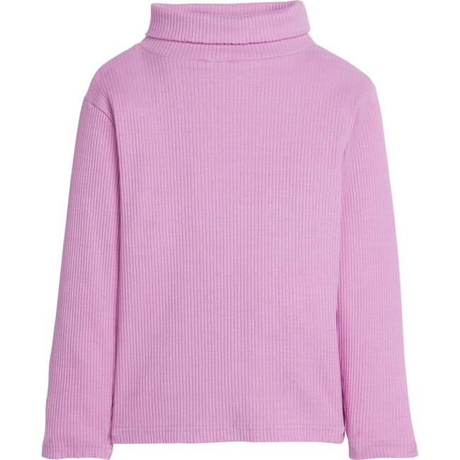 Stretchy Ribbed Long Sleeve Turtleneck Sweatshirt, Petal