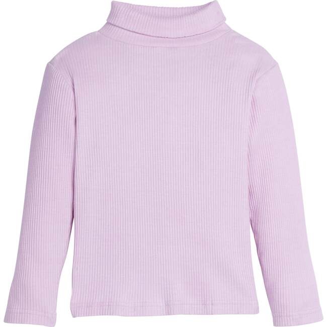 Stretchy Ribbed Long Sleeve Turtleneck Sweatshirt, Lilac