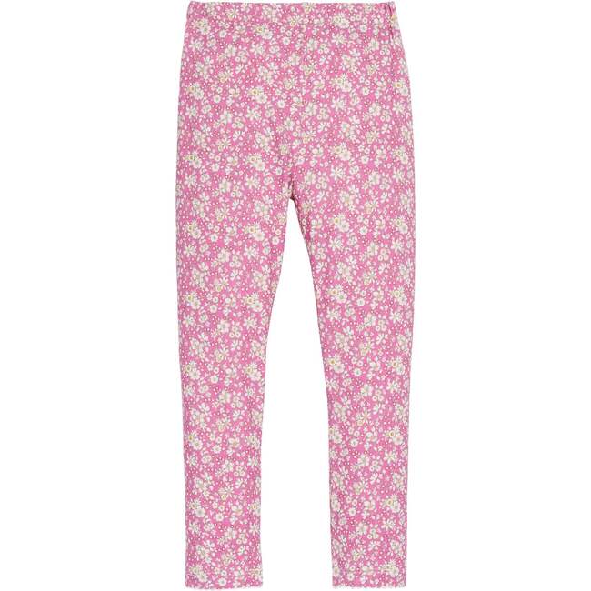 Soft Stretchy Pull-On Leggings, Roland Floral Fuscia