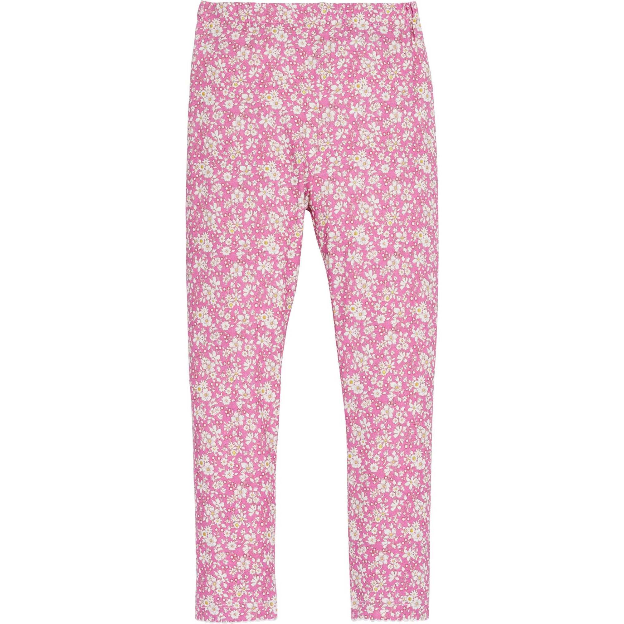 Soft Stretchy Pull-On Leggings, Roland Floral Fuscia - Leggings - 1