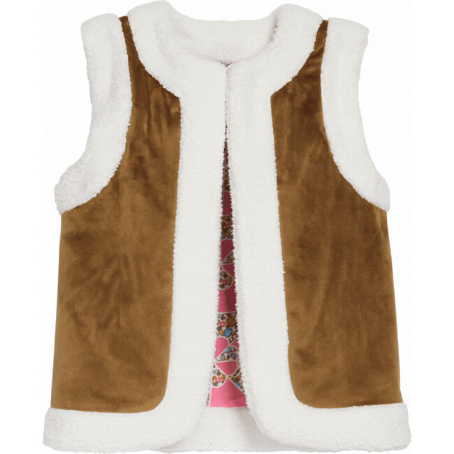 Sherpa Reversible Sleeveless Button Vest, Petersham Patchwork