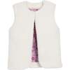 Sherpa Reversible Sleeveless Button Vest, Petal & Ivory - Vests - 3